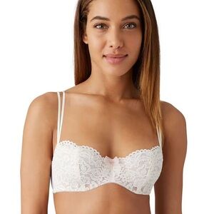 B. Tempt’d by‎ Wacoal Bra floral lace Balconette ciao Bella underwire 32D NWOT